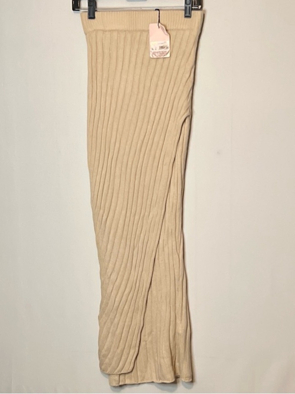 New W/T Missguided Asymmetric Ribbed Knit  Midaxi Skirt Size 2/4.